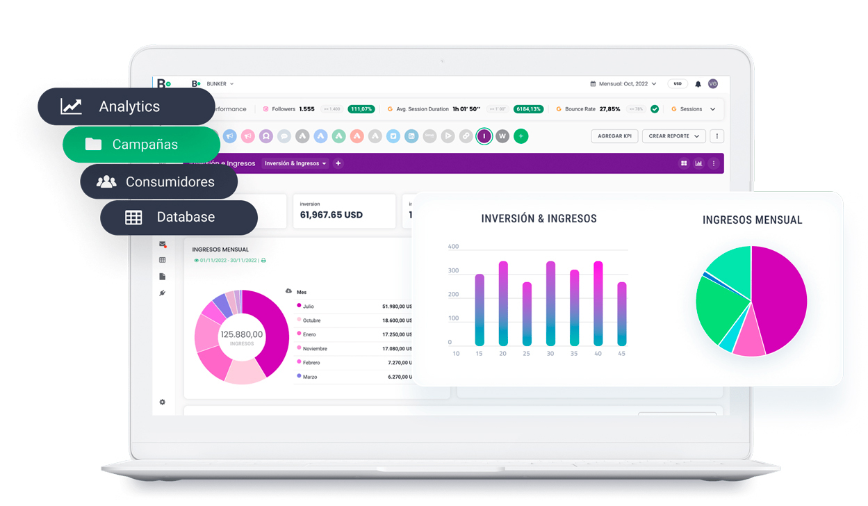 screenshot of Bunker DB Analytics